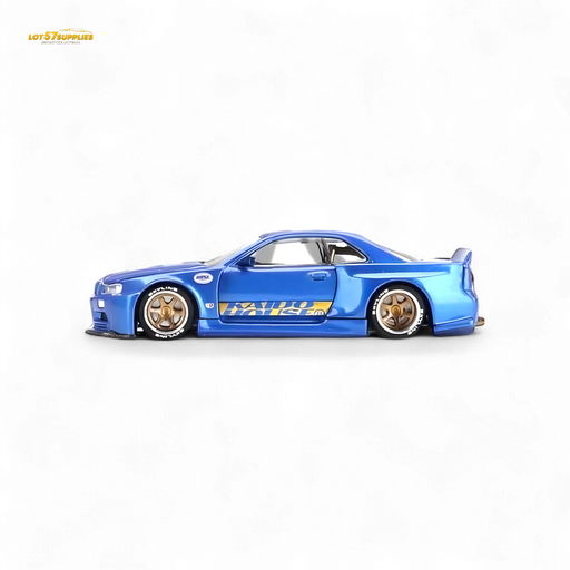 Mini GT x Kaido House Nissan Skyline GT-R R34 V2 SHINJUKU BLUE 1:64 - for just $29.99! 