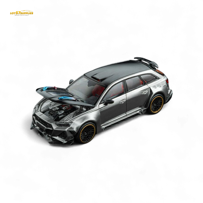 DCM Modified Audi RS6 Wagon Silver/Gray With Ferrari Engine & Openable Hood 1:64 - for just $36.99! 