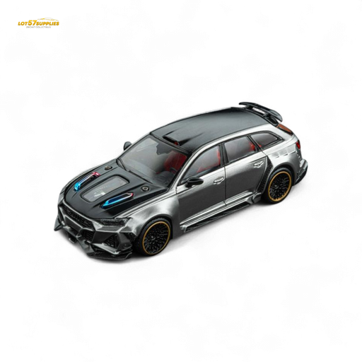 DCM Modified Audi RS6 Wagon Silver/Gray With Ferrari Engine & Openable Hood 1:64 - for just $36.99! 