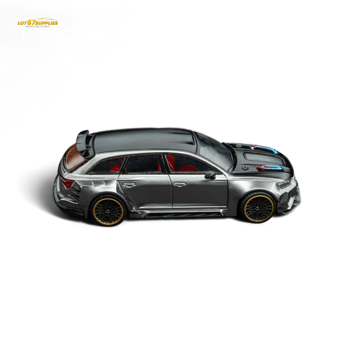 DCM Modified Audi RS6 Wagon Silver/Gray With Ferrari Engine & Openable Hood 1:64 - for just $36.99! 