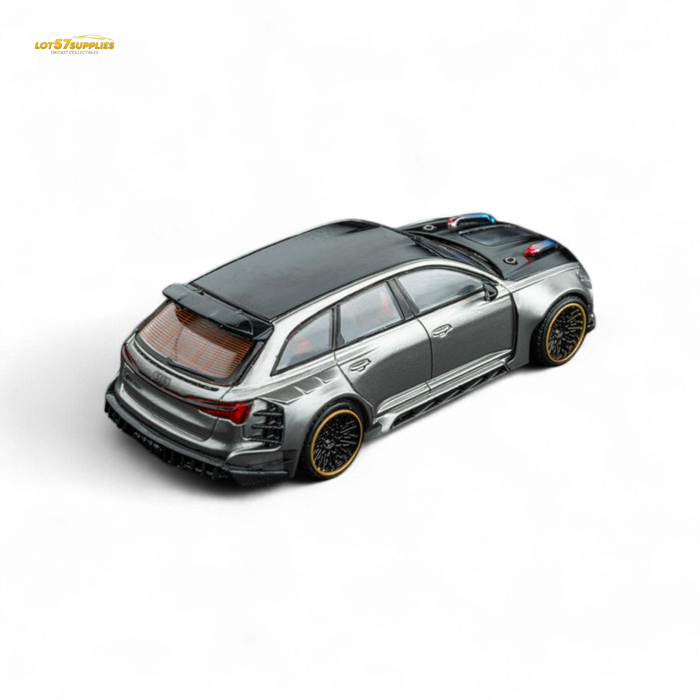 DCM Modified Audi RS6 Wagon Silver/Gray With Ferrari Engine & Openable Hood 1:64 - for just $36.99! 