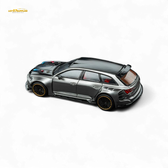 DCM Modified Audi RS6 Wagon Silver/Gray With Ferrari Engine & Openable Hood 1:64 - for just $36.99! 