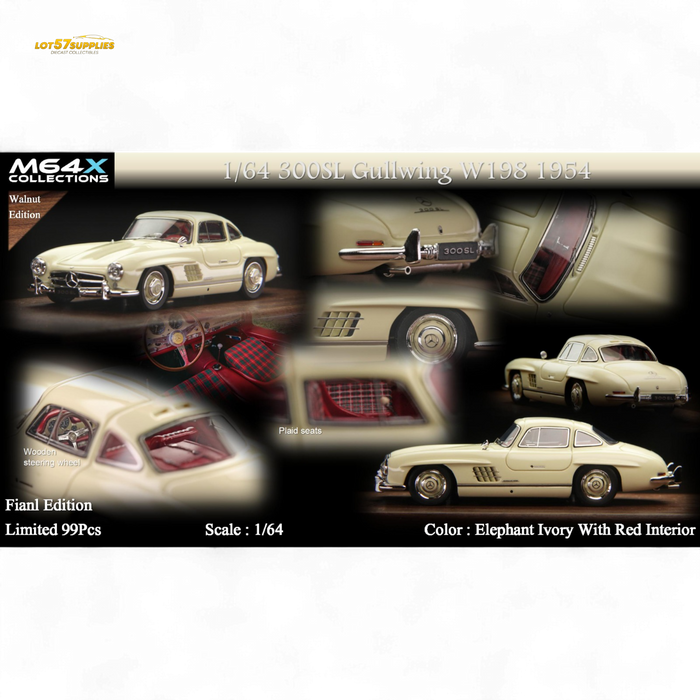 M64X Mercedes-Benz 300SL W198 1954 Final Edition Elephant Ivory 1:64 - for just $94.99! 