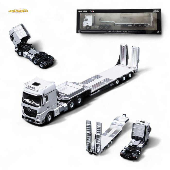 TimeMicro & Perka BENZ FLATBED TRANSPORT VEHICLE - White 1:64 - for just $104.99! 