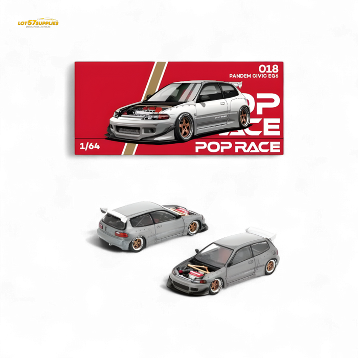 (Pre-Order) Pop Race Honda Civic EG6 Raw Metal 1:64 - for just $26.99! 