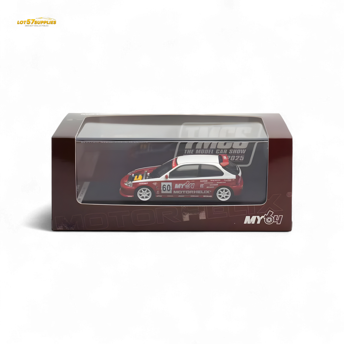 Motorhelix Honda Civic EK9 Malaysia Limited Edition - White - Red 1:64 - for just $42.99! 