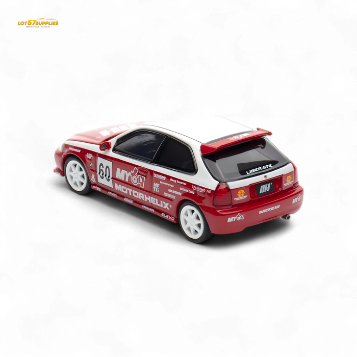 Motorhelix Honda Civic EK9 Malaysia Limited Edition - White - Red 1:64 - for just $42.99! 