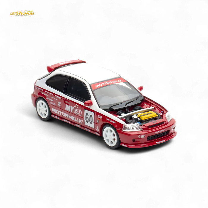 Motorhelix Honda Civic EK9 Malaysia Limited Edition - White - Red 1:64 - for just $42.99! 