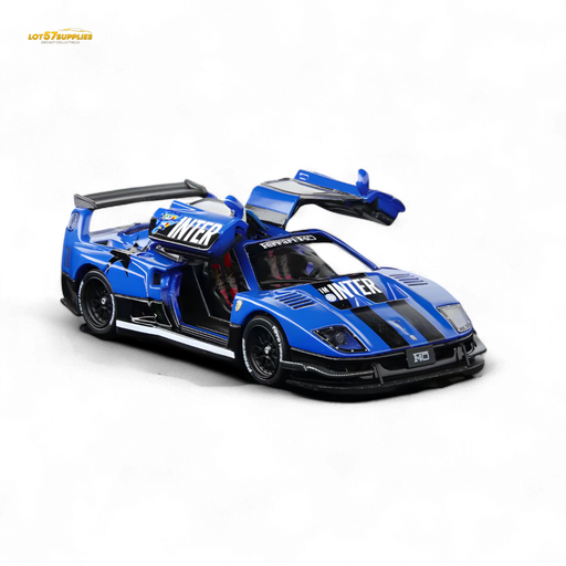 Demon King Auto F40 LB-Works Wide-Body Gull Wing Gate Modified - Inter Milan Livery 1:64 - for just $44.99! 