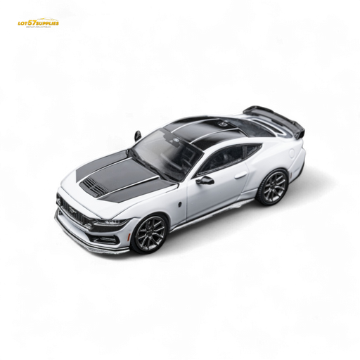 (Pre-Order) DCM Mustang Dark Horse - Crystal White - Titanium Wheels 1:64 - for just $34.99! 