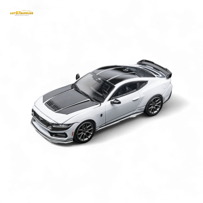 (Pre-Order) DCM Mustang Dark Horse - Crystal White - Titanium Wheels 1:64 - for just $34.99! 