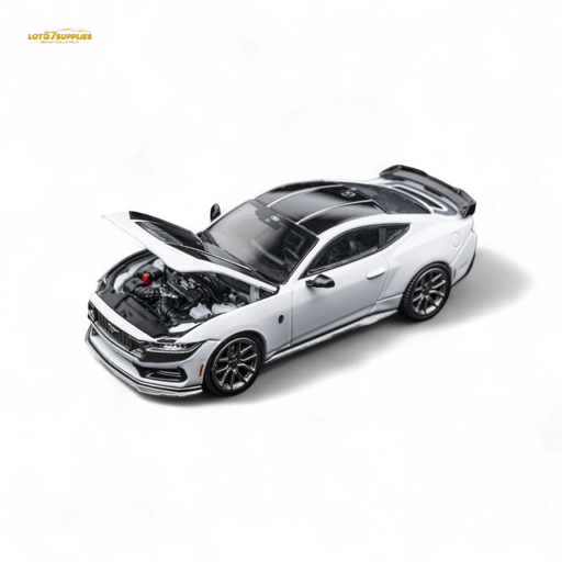 (Pre-Order) DCM Mustang Dark Horse - Crystal White - Titanium Wheels 1:64 - for just $34.99! 