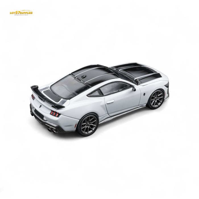 (Pre-Order) DCM Mustang Dark Horse - Crystal White - Titanium Wheels 1:64 - for just $34.99! 