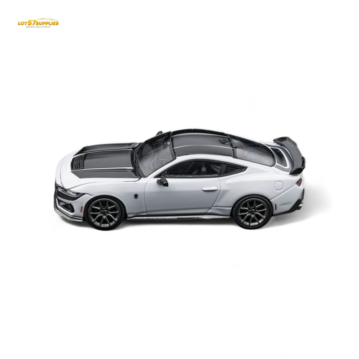 (Pre-Order) DCM Mustang Dark Horse - Crystal White - Titanium Wheels 1:64 - for just $34.99! 