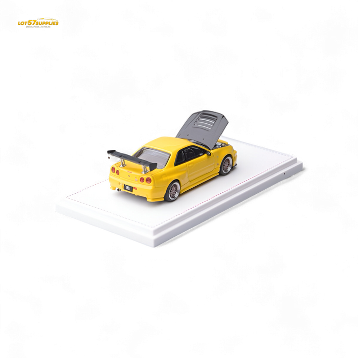 Focal Horizon Nissan Skyline GT-R R34 Z-Tune Carbon-Hood Version Yellow 1:64 - for just $38.99! 