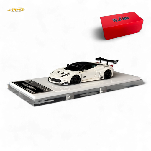 Flame Ferrari 458 GT LB Wide-Body - White 1:64 Resin - for just $79.99! 