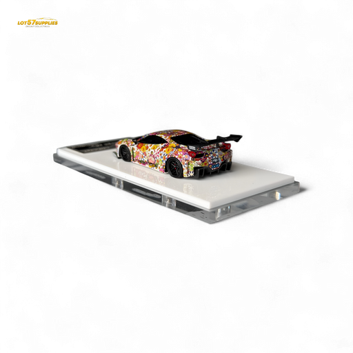 Flame Ferrari 458 GT LB Wide-Body - Takashi Murakami Flower Livery - Glows in dark 1:64 Resin - for just $79.99! 