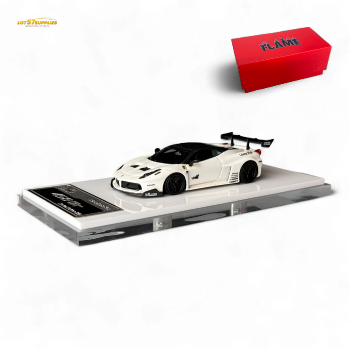 Flame Ferrari 458 GT LB Wide-Body - White 1:64 Resin - for just $79.99! 