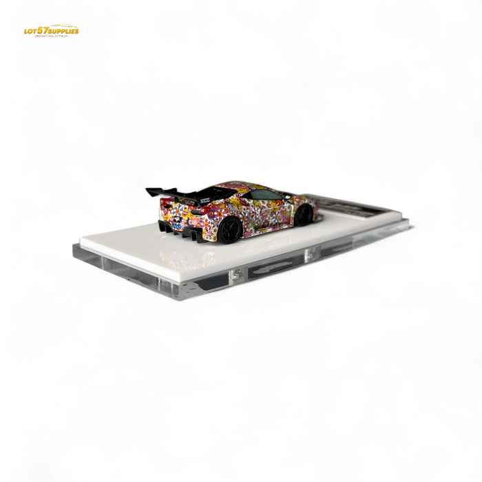 Flame Ferrari 458 GT LB Wide-Body - Takashi Murakami Flower Livery - Glows in dark 1:64 Resin - for just $79.99! 