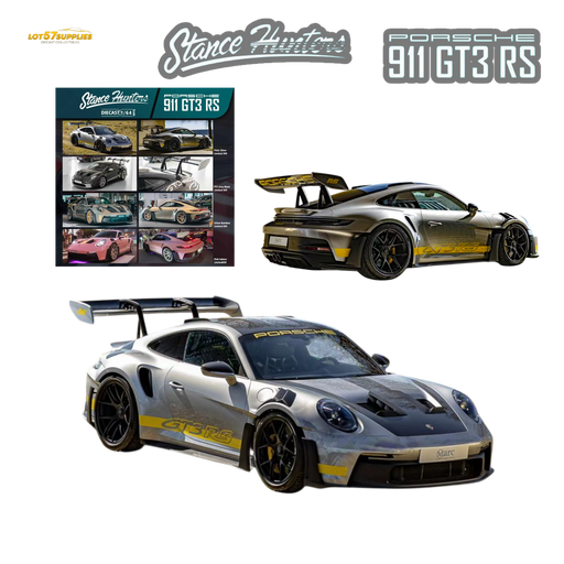 (Pre-Order) Stance Hunters Porsche 911 GT3 RS 992 Polar Silver 1:64 - for just $36.99! 