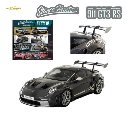 (Pre-Order) Stance Hunters Porsche 911 GT3 RS 992 PTS Grey Black 1:64 - for just $36.99! 