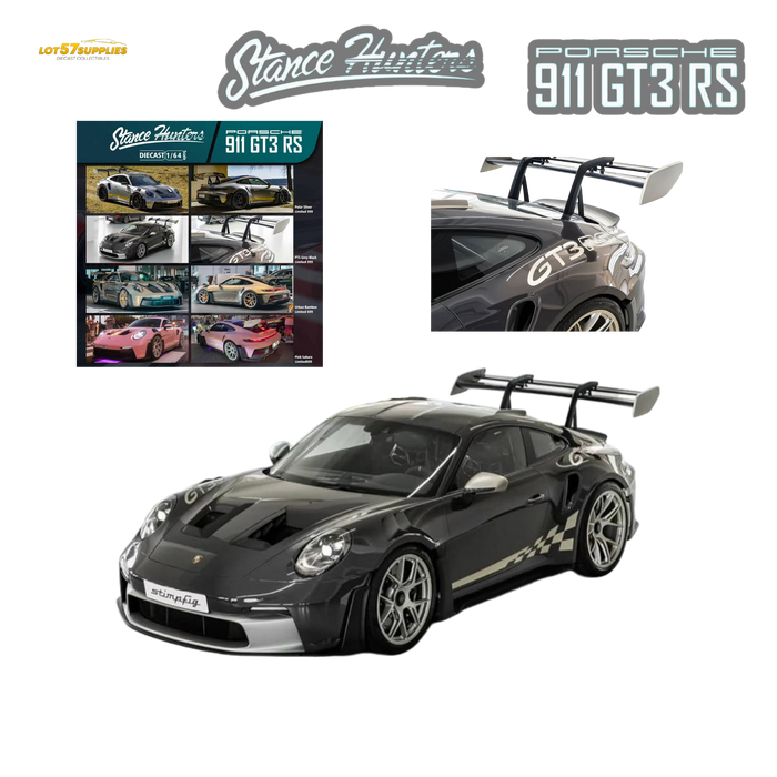 (Pre-Order) Stance Hunters Porsche 911 GT3 RS 992 PTS Grey Black 1:64 - for just $36.99! 