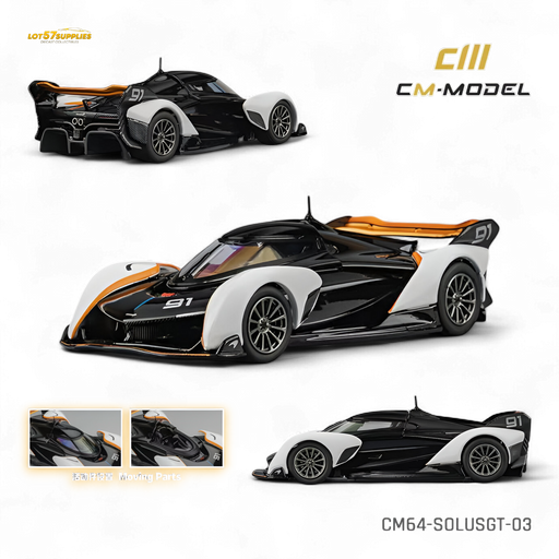 (Pre-Order) CM Model McLaren Solus GT Black White 1:64 - for just $36.99! 