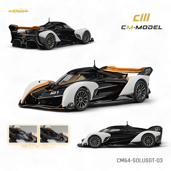 (Pre-Order) CM Model McLaren Solus GT Black White 1:64 - for just $36.99! 