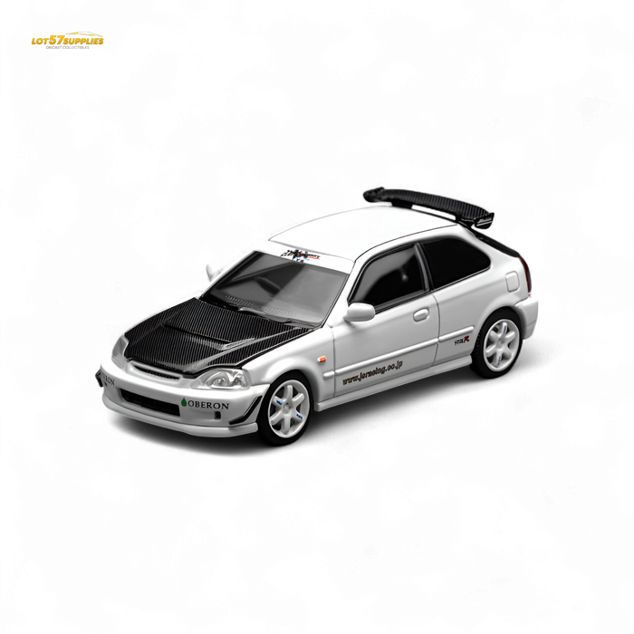 (Pre-Order) Motorhelix Honda Civic Type R EK9 J's Racing Livery White 1:64 - for just $34.99! 