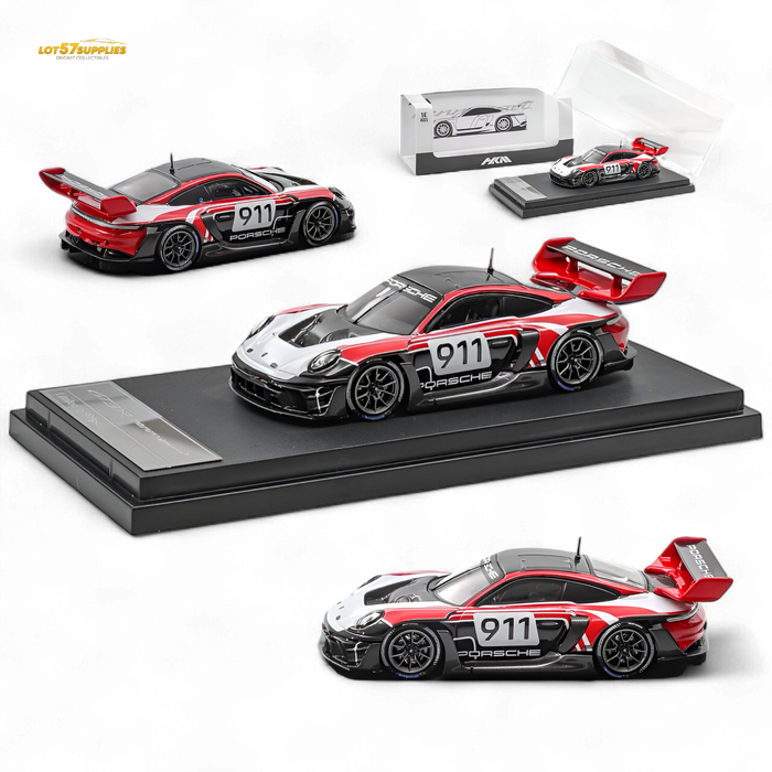 (Pre-Order) HKM Porsche 911 GT3 R Rennsport Red-White 1:64 - for just $36.99! 