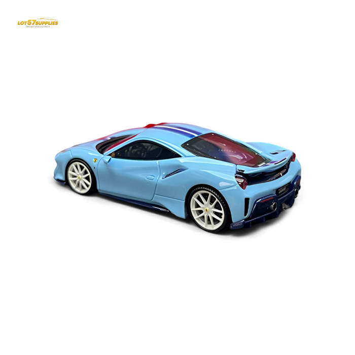 Rotating Wheel Ferrari 488 Pista Prata Blue 1:64 - for just $119.99! 