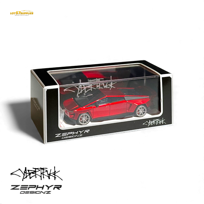 404ERROR Tesla Cybertruck Custom Widebody Lowered - Metallic Red 1:64 - for just $89.99! 