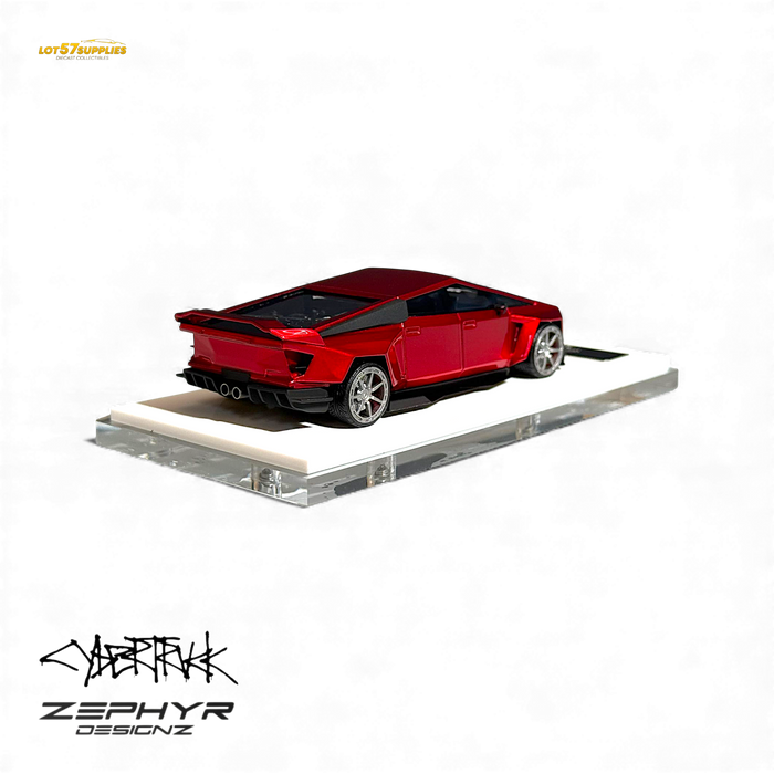 404ERROR Tesla Cybertruck Custom Widebody Lowered - Metallic Red 1:64 - for just $89.99! 