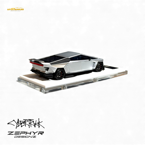 404ERROR Tesla Cybertruck Custom Widebody Lowered - Silver 1:64 - for just $89.99! 