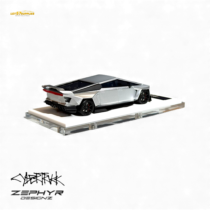 404ERROR Tesla Cybertruck Custom Widebody Lowered - Silver 1:64 - for just $89.99! 