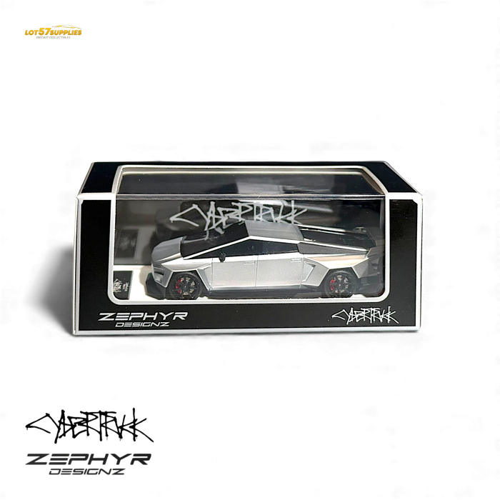 404ERROR Tesla Cybertruck Custom Widebody Lowered - Silver 1:64 - for just $89.99! 