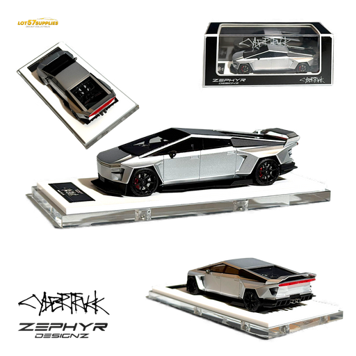 404ERROR Tesla Cybertruck Custom Widebody Lowered - Silver 1:64 - for just $89.99! 