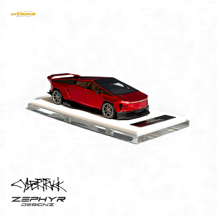 404ERROR Tesla Cybertruck Custom Widebody Lowered - Metallic Red 1:64 - for just $89.99! 
