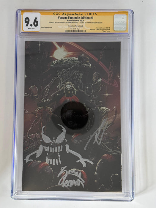 [REMARK | SIGNED DONNY CATES | RYAN STEGMAN][FOIL] VENOM #3 UNKNOWN COMICS EXCLUSIVE FACSIMILE STEGMAN VIRGIN NYCC VAR [CGC 9.6 YELLOW LABEL][IN STOCK] - for just $240! 