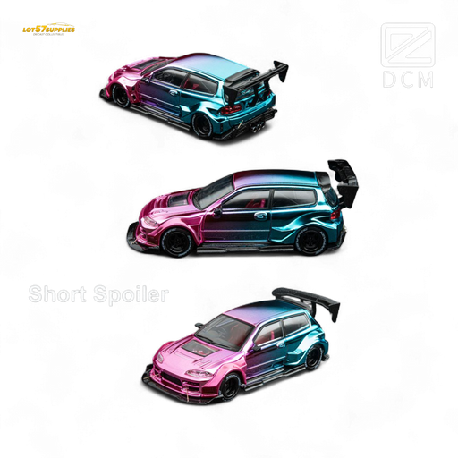 DCM Kevmannz 1996 EG6 Hatchback Wide Body - Dazzling Colorful Short Spoiler 1:64 - for just $44.99! 