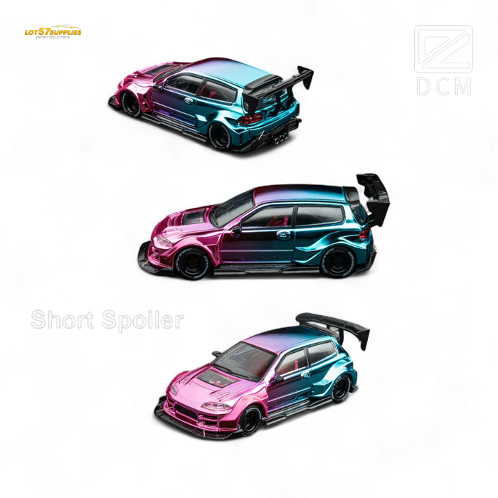 DCM Kevmannz 1996 EG6 Hatchback Wide Body - Dazzling Colorful Short Spoiler 1:64 - for just $44.99! 
