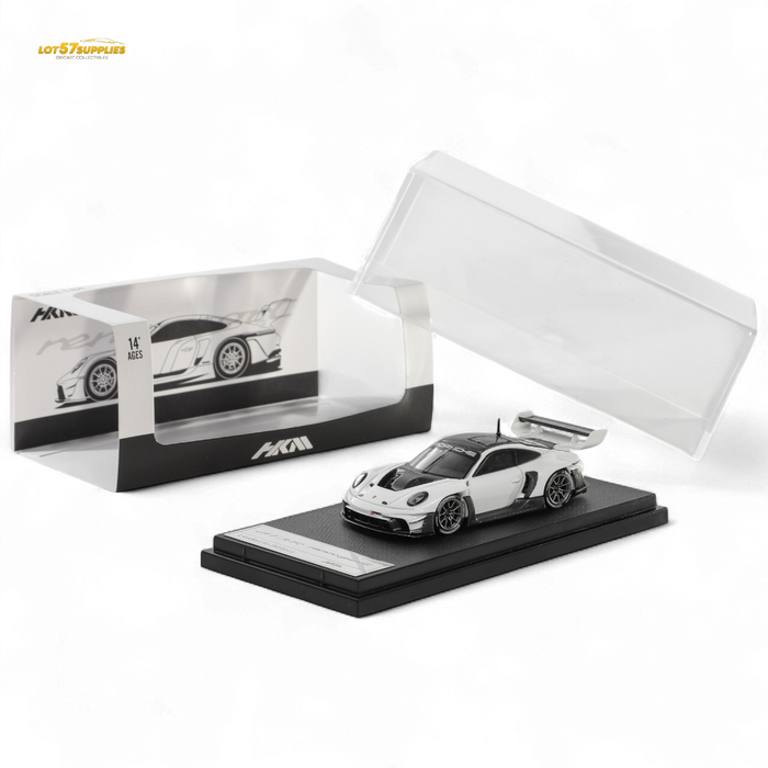 HKM 911 (992) GT3 R Rennsport - White/Carbon Hood 1:64 - for just $34.99! 