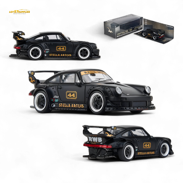 Model Model Porsche RWB 993 Stella Artois #44 Matte Black 1:64 - for just $26.99! 