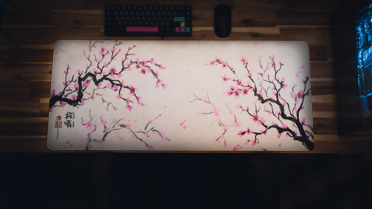 "Whispers of Sakura" — Cherry Blossom Deskmat - for just $49.95! 