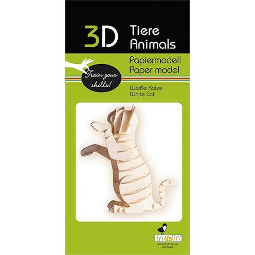 White Cat 3D Cardboard Model Kit Fridolin - for just $7.99! 