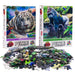 White Tiger & Gorillas Set of 2 300 Piece Lenticular Jigsaw Puzzles Prime 3D - for just $10.99! 