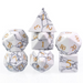 Howlite - Gemstone Engraved with Gold RPG Dice Set - for just $89.99! 