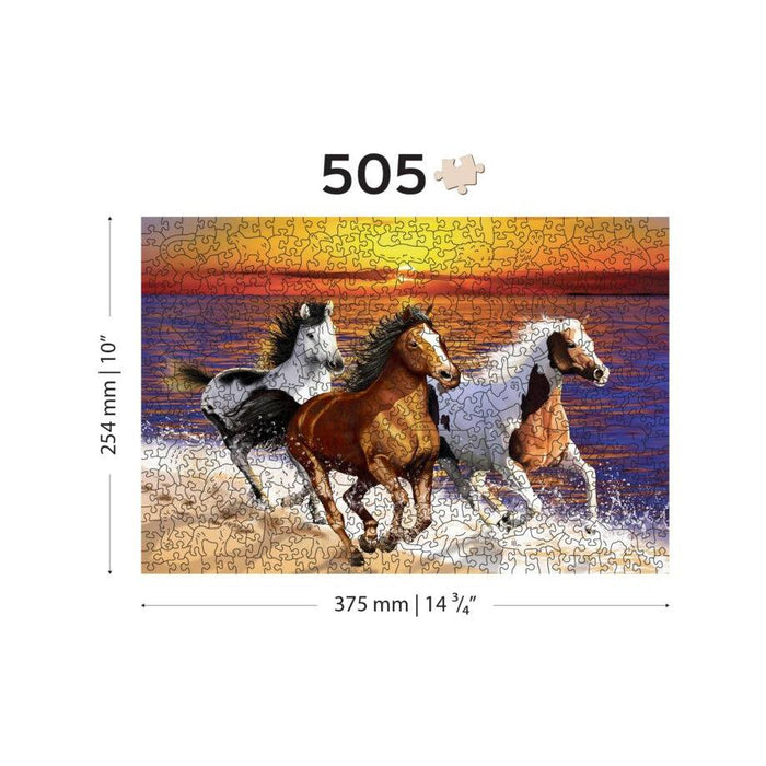 Wild Horses on the Beach 505 Piece Wood Jigsaw Puzzle Wooden City - for just $27.99! 
