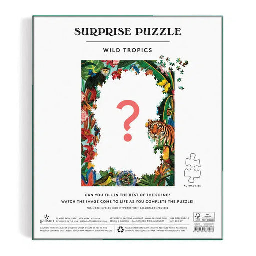 Wild Tropics 1000 Piece Surprise Jigsaw Puzzle Galison - for just $19.99! 
