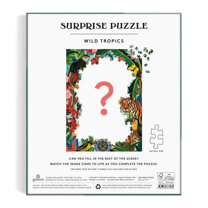 Wild Tropics 1000 Piece Surprise Jigsaw Puzzle Galison - for just $19.99! 